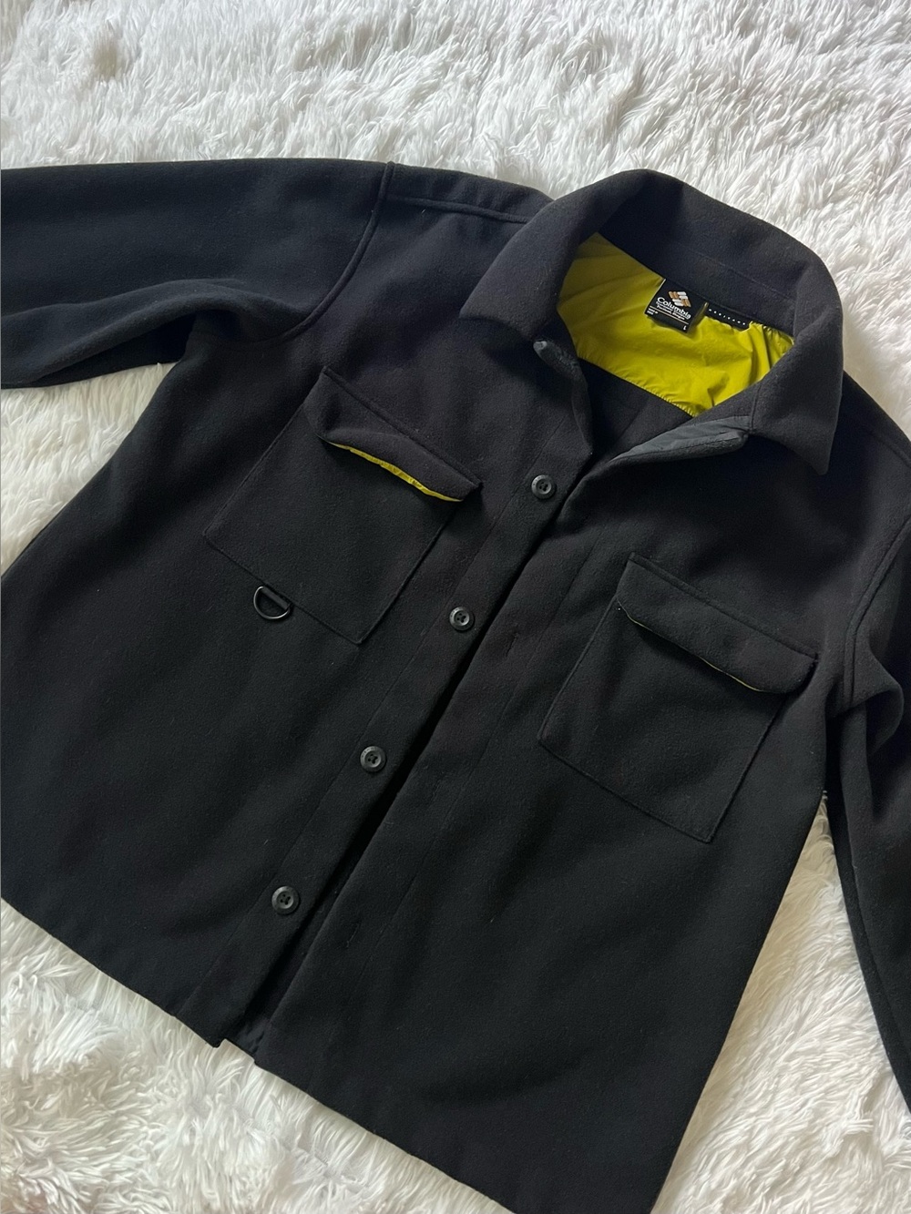Columbia Fleece Shirt Jacket Size L Dark Blue